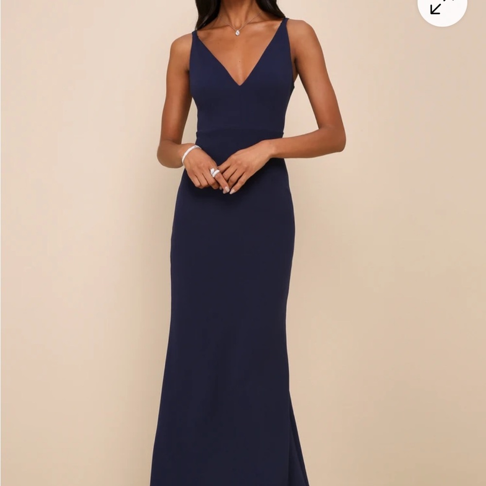Lulus Navy formal maxi dress / wedding guest / event